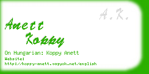 anett koppy business card